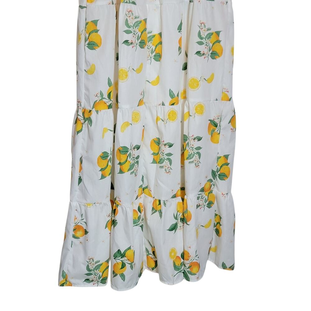 Mi Ami Francesca's Giana Orange Fruit Print White Maxi Dress Boho Chic Summer M - Picture 10 of 16